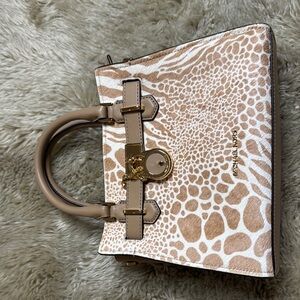 Michael Kors Tan and Cream Animal Print Handbag